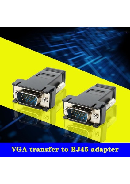 Mxlc VGA Genişletici Erkek Lan Cat5 CAT5E/6 RJ45 Ethernet Dişi Dönüştürücü Adaptör (Yurt Dışından)