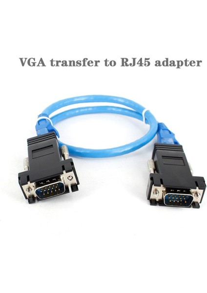 Mxlc VGA Genişletici Erkek Lan Cat5 CAT5E/6 RJ45 Ethernet Dişi Dönüştürücü Adaptör (Yurt Dışından)