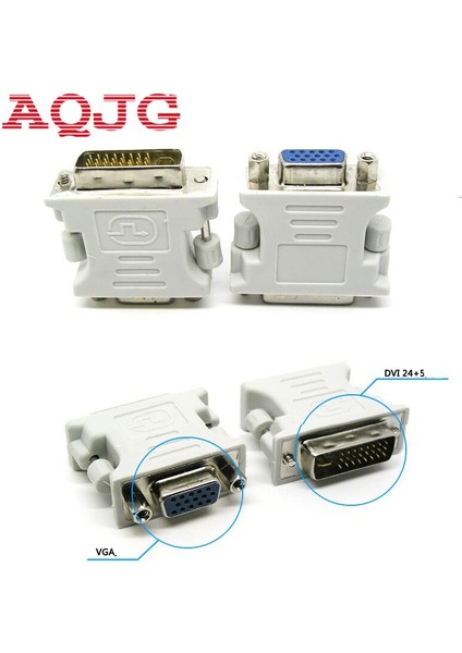 Dvı-I 24+5 Erkek Hd 15 Pin VGA Svga Dişi Ekran Kartı Monitör LCD Dönüştürücü Adaptör Beyaz Aqjg (Yurt Dışından)