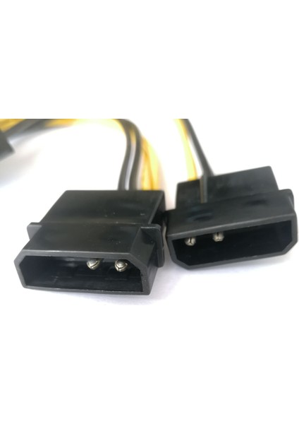 Güç Kablosu Pc Sunucusu Dahili Çift 2 Ide Molex - Cpu 8pin Dönüştürücü Kablosu 18AWG Tel 15 cm (Yurt Dışından)