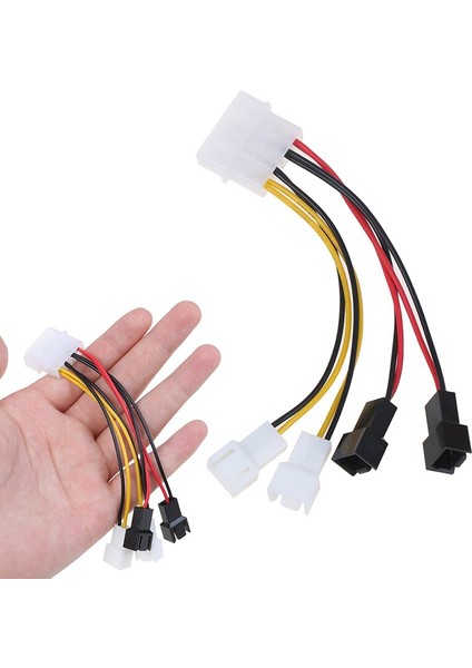 Pc 4-Pin Molex/ıde - 3-Pin Cpu/şase/kasa Fanı Güç Kablosu Adaptör Konnektörü (Yurt Dışından)