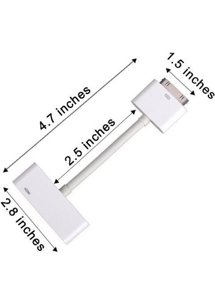 Apple iPad iPhone Ios9.3.5 Için Dijital Av Hdtv Adaptörü 30 Pin Dock Bağlantısı - HDMI (Yurt Dışından)