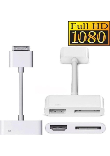 Apple iPad iPhone Ios9.3.5 Için Dijital Av Hdtv Adaptörü 30 Pin Dock Bağlantısı - HDMI (Yurt Dışından)