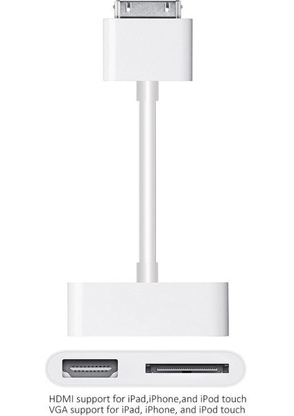 Apple iPad iPhone Ios9.3.5 Için Dijital Av Hdtv Adaptörü 30 Pin Dock Bağlantısı - HDMI (Yurt Dışından)