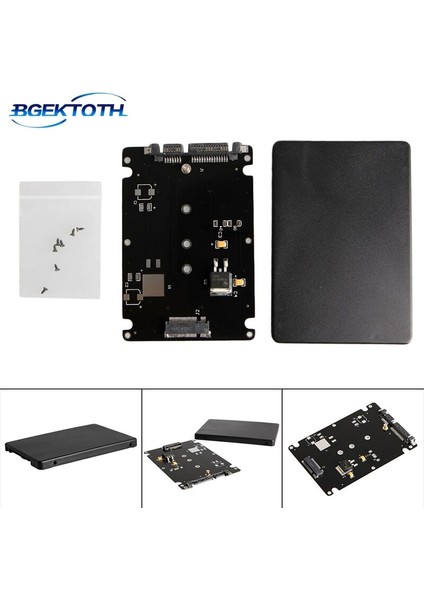 Yeni B+M Anahtar Soketi 2 M.2 Ngff (Sata) Ssd'den 2.5 Sata Adaptör Kartına, Kılıflı Yeni Feb5 (Yurt Dışından)