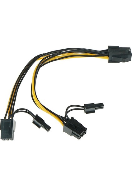 1 Adet Gpu Pcı-E 8pin - Çift Pcı-E Pcı Express 8pin(6pin+2pin) Splitter Kablo Güç Konektörü 30 cm Kablo (Yurt Dışından)