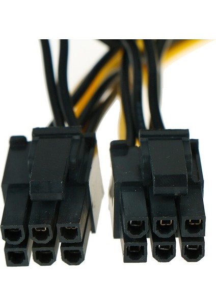 1 Adet Gpu Pcı-E 8pin - Çift Pcı-E Pcı Express 8pin(6pin+2pin) Splitter Kablo Güç Konektörü 30 cm Kablo (Yurt Dışından)