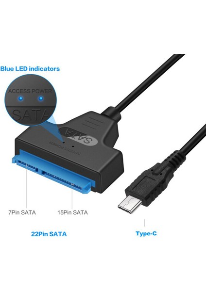 USB 3.1 Tip C Sata Kabloları Dönüştürücü Erkek - 2,5 '' HDD / SSD Sürücü Tel Adaptörü Kablolu Dönüştürücü (Yurt Dışından)