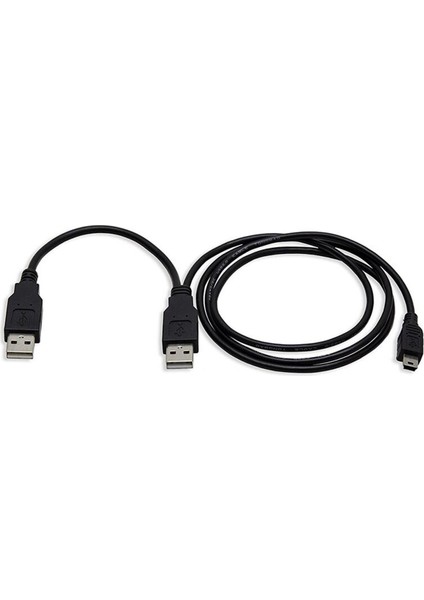 Çift USB 2.0 Tip A'dan USB Mini 5 Pimli Tip B X1 Y Veri ve Güç Kablosu DU55 (Yurt Dışından)