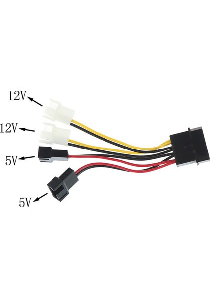 4pin 3pin Fan Güç Kablosu Adaptörü 12 V * 2/ 5 V * 2 Bilgisayar Soğutma Fanı Kabloları Cpu Pc Kasa Fanı (Yurt Dışından)