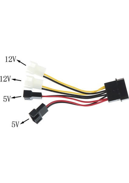 4pin 3pin Fan Güç Kablosu Adaptörü 12 V * 2/ 5 V * 2 Bilgisayar Soğutma Fanı Kabloları Cpu Pc Kasa Fanı (Yurt Dışından)