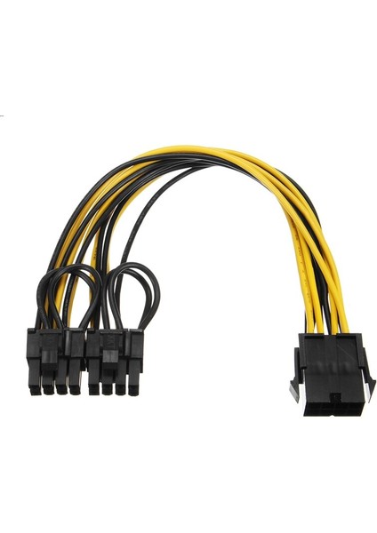 Pcı-E Pcıe 8 P Kadın 2 Port Çift 8pin 6 + 2 P Erkek Btc Madenci Madencilik Gpu Grafik Ekran Kartı Güç Kablo Kordonu 18AWG Tel 20 cm (Yurt Dışından) indirimleri