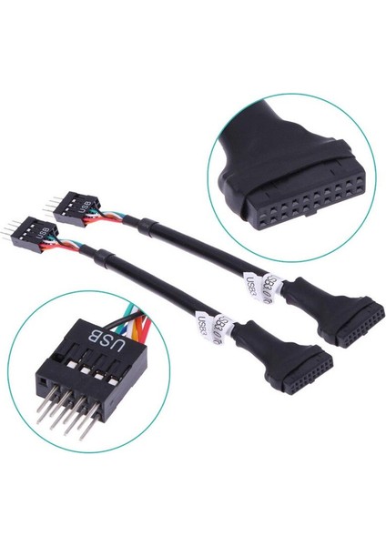 USB 3.0 20-Pin Erkek - USB 2.0 9-Pin Anakart Başlık Dişi Adaptör Kablosu (Yurt Dışından)