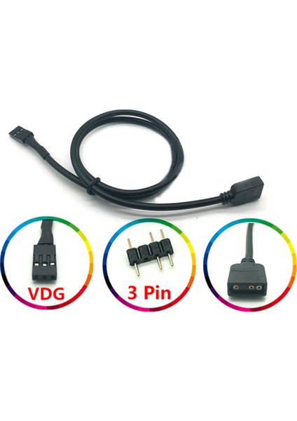 Gıgabyte Anakart Için Erkek 3pin Soketli Yedek 5V 3pın Rgb Vdg Dönüşüm Hattı Kablo Konektörü (Yurt Dışından)