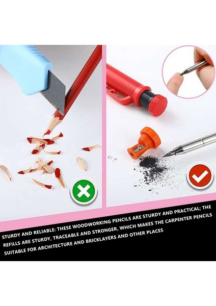 Marangoz Çizim Çizici Aletler-1 x Katı Marangoz Kalem Seti-Kırmızı (Yurt Dışından) modelleri