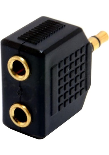 Gelişmiş 2019 Yeni Adaptör 3.5mm Stereo Jak Kulaklık Splitter Adaptörü 1 Fiş 2 Soket Yüksek Kaliteli Siyah Adaptör Mini L0314 (Yurt Dışından)