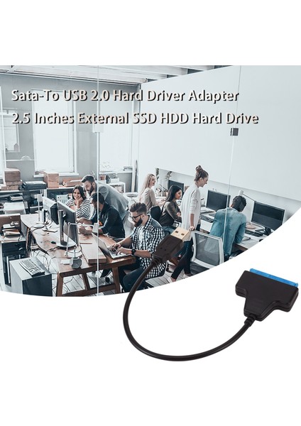 Sata USB 2.0 Sabit Sürücü Adaptörü 2.5 Inç Harici SSD HDD Sabit Sürücü 22 Pin Sata Iıı Kablo Sata USB Kablosu Siyah (Yurt Dışından)