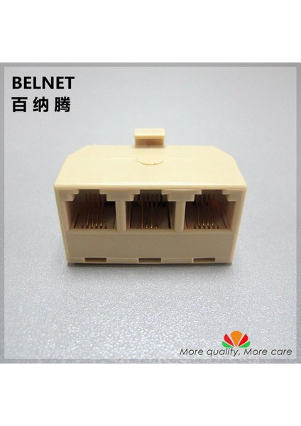 RJ11 Telefon Bir Ila Üç Çıkışa Ayırıcı 4 Baş Telefon Adaptörü Aracılığıyla Bir Telefon Hattını Üç Hatlı Konnektöre Bağlar (Yurt Dışından)