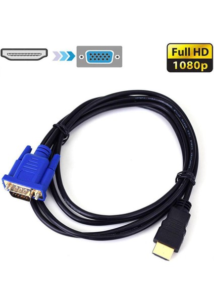 1.8 M HDMI Uyumlu VGA Kablosu Hd 1080 P Erkek VGA Erkek Video Dönüştürücü Adaptör Ses Adaptör Kablosu Pc Laptop Için (Yurt Dışından)