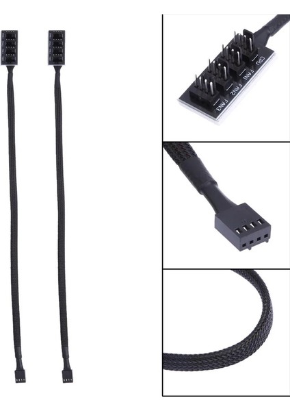 Örgülü Kollu Aksesuarlar Soket Fan Hub Pc Güç Kablosu Cpu Soğutma 4pin Splitter Adaptörü Pwm 12V Bilgisayar (Yurt Dışından)