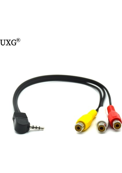 Yüksek Hızlı 90 Derece 3.5 mm Erkek Jack 3 Rca Dişi Fiş Adaptörü Ses Dönüştürücü Video Av Kablo Tel Kablosu 25 cm (Yurt Dışından) fırsatları