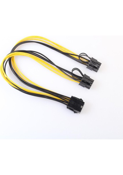 8pin To 2X8PIN Pcie Çift 8pin Pcıe 8pin-2x(6+2pin) Grafik Ekran Kartı Güç Kablosu Uzatma Kablosu 25 cm (Yurt Dışından)