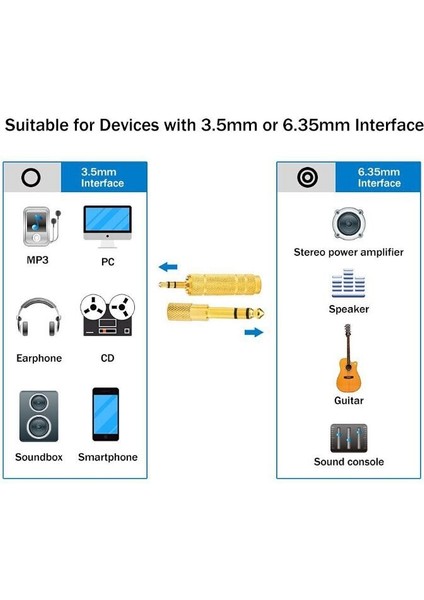 2 Adet/takım 3.5mm 6.5mm 6.35MM Erkek Kadın Ses Adaptörü 6.5 6.35 Fiş 3.5 Jack Stereo Aux Dönüştürücü (Yurt Dışından) indirimleri