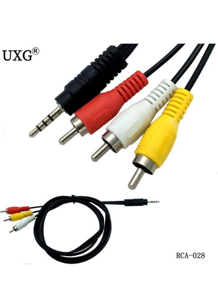 1.5 M 3.5mm Jack Tak Erkek 3 Rca Adaptörü Yüksek Kalite 3.5 Rca Erkek Ses Video Av Kablo Tel Kablosu 150 cm 5ft (Yurt Dışından)
