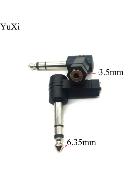 6.5 6.35MM Erkek Tak 3.5mm Dişi Konnektör 90 Derece Kulaklık Amplifikatörü Ses Adaptörü Mikrofon Aux 6.3 3.5mm Dönüştürücü (Yurt Dışından)