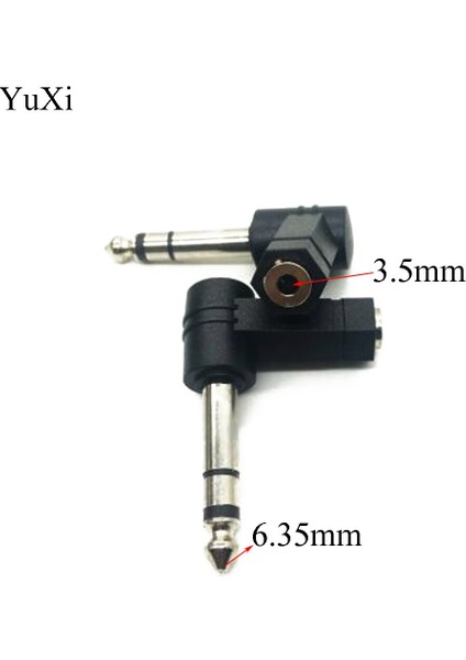 6.5 6.35MM Erkek Tak 3.5mm Dişi Konnektör 90 Derece Kulaklık Amplifikatörü Ses Adaptörü Mikrofon Aux 6.3 3.5mm Dönüştürücü (Yurt Dışından)