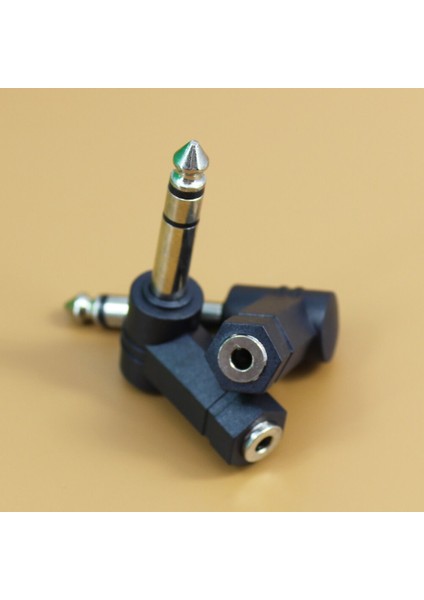 6.5 6.35MM Erkek Tak 3.5mm Dişi Konnektör 90 Derece Kulaklık Amplifikatörü Ses Adaptörü Mikrofon Aux 6.3 3.5mm Dönüştürücü (Yurt Dışından)