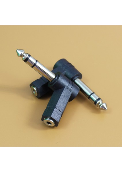 6.5 6.35MM Erkek Tak 3.5mm Dişi Konnektör 90 Derece Kulaklık Amplifikatörü Ses Adaptörü Mikrofon Aux 6.3 3.5mm Dönüştürücü (Yurt Dışından)