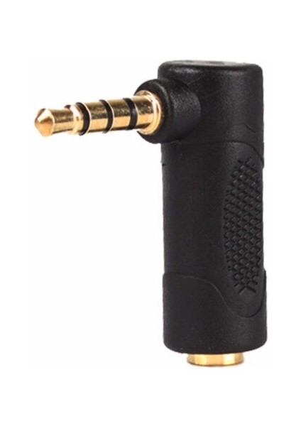 1 Adet 90 Derece Sağ Açılı 3.5mm 4 Kutuplu Ses Stereo Erkek Kadın Uzatma Adaptörü Adaptörü Siyah #246719 (Yurt Dışından)
