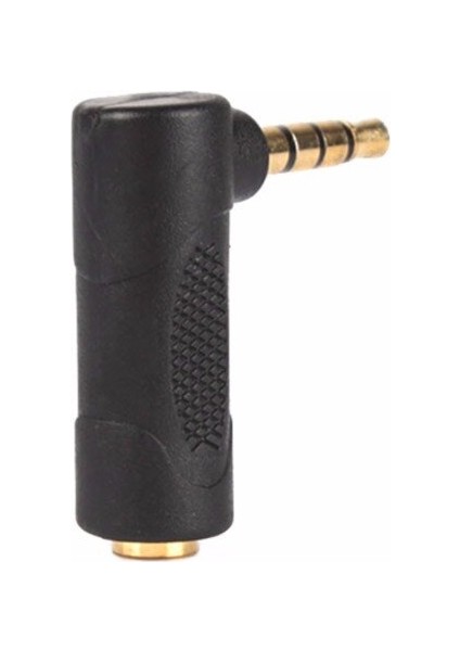 1 Adet 90 Derece Sağ Açılı 3.5mm 4 Kutuplu Ses Stereo Erkek Kadın Uzatma Adaptörü Adaptörü Siyah #246719 (Yurt Dışından)