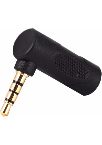 1 Adet 90 Derece Sağ Açılı 3.5mm 4 Kutuplu Ses Stereo Erkek Kadın Uzatma Adaptörü Adaptörü Siyah #246719 (Yurt Dışından)