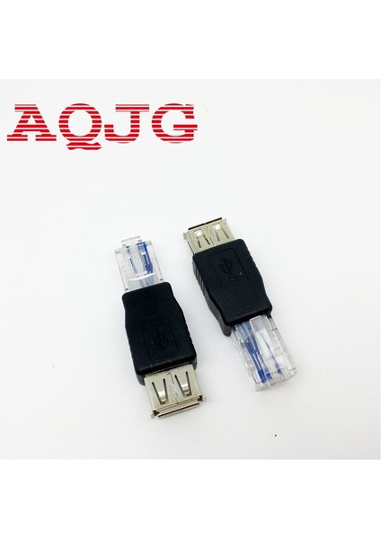 Pc Kristal Kafa RJ45 Erkek USB 2.0 Af A Dişi Adaptör Konnektörü Dizüstü Lan Ağ Kablosu Ethernet Dönüştürücü Dönüştürücü Fiş (Yurt Dışından)