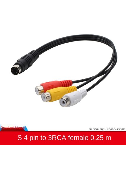 Siyah 25 cm 4pın S-Vıdeo S Terminali 3rca Kırmızı Sarı Beyaz Av Video Kablosu Ses Video Adaptörü (Yurt Dışından) fiyatları
