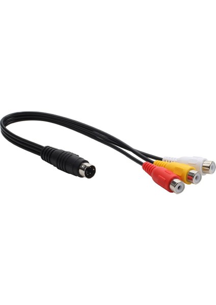 Siyah 25 cm 4pın S-Vıdeo S Terminali 3rca Kırmızı Sarı Beyaz Av Video Kablosu Ses Video Adaptörü (Yurt Dışından) fırsatları