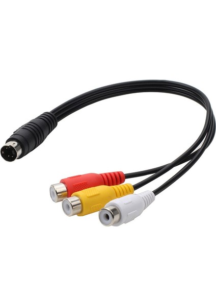 Siyah 25 cm 4pın S-Vıdeo S Terminali 3rca Kırmızı Sarı Beyaz Av Video Kablosu Ses Video Adaptörü (Yurt Dışından) indirimleri