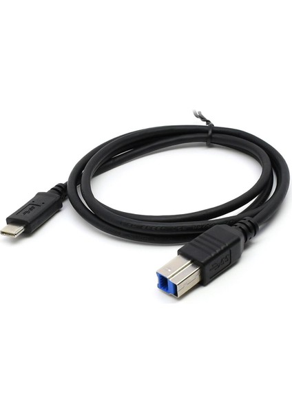 USB 3.1 Usb-C Kablo Tip C Erkek Konnektör - Apple Macbook ve Dizüstü Bilgisayar Için Usb3.0 Standart B Erkek Veri Kablosu Siyah (Yurt Dışından)