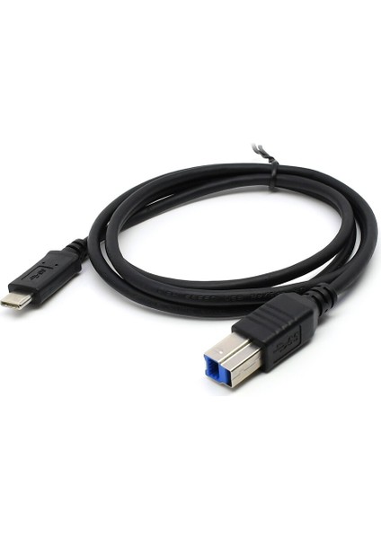 USB 3.1 Usb-C Kablo Tip C Erkek Konnektör - Apple Macbook ve Dizüstü Bilgisayar Için Usb3.0 Standart B Erkek Veri Kablosu Siyah (Yurt Dışından)