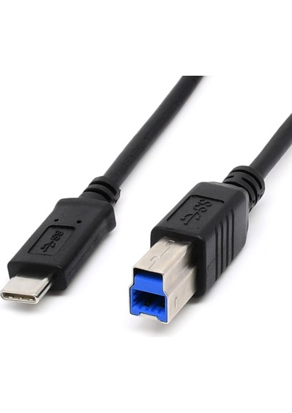 USB 3.1 Usb-C Kablo Tip C Erkek Konnektör - Apple Macbook ve Dizüstü Bilgisayar Için Usb3.0 Standart B Erkek Veri Kablosu Siyah (Yurt Dışından)