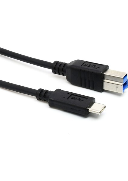 USB 3.1 Usb-C Kablo Tip C Erkek Konnektör - Apple Macbook ve Dizüstü Bilgisayar Için Usb3.0 Standart B Erkek Veri Kablosu Siyah (Yurt Dışından)