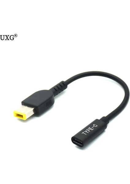 Dizüstü Dc Güç Adaptörü Konnektör Fişi Dönüştürücü Kablo Kordonu USB Tip C Dişi Kare Fiş Şarj Cihazı Lenovo T460S E470 T450 (Yurt Dışından)