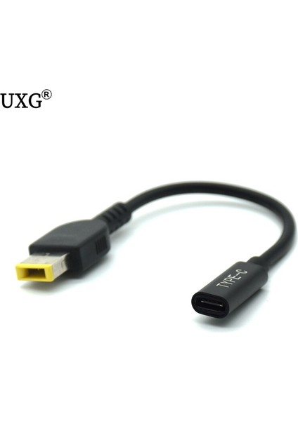 Dizüstü Dc Güç Adaptörü Konnektör Fişi Dönüştürücü Kablo Kordonu USB Tip C Dişi Kare Fiş Şarj Cihazı Lenovo T460S E470 T450 (Yurt Dışından)