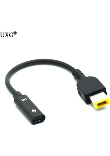 Dizüstü Dc Güç Adaptörü Konnektör Fişi Dönüştürücü Kablo Kordonu USB Tip C Dişi Kare Fiş Şarj Cihazı Lenovo T460S E470 T450 (Yurt Dışından)