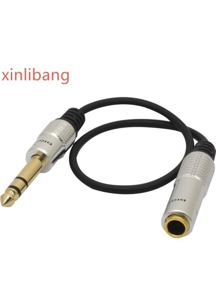 6.35MM Erkek 6.35MM Dişi Adaptör Ses Yardımcı Stereo Uzatma Kablosu 1/4 Inç Trs Stereo Jak Kablosu Dönüştürücü Kulaklık (Yurt Dışından)