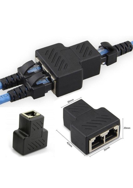 Mounchain RJ45 Splitter Adaptörü 1 Ila 2 Çift Dişi Bağlantı Noktası Cat 5/cat 6 Lan Ethernet Soket Ayırıcı Konnektör Adaptörü (Yurt Dışından)