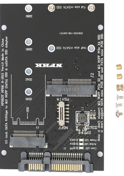 M.2 Ngff Msata Ssd'den 2,5 "sata3.0 Adaptörüne 2'si 1 Arada SSD Dönüştürücü Kartı Pc Dizüstü Bilgisayarı Için (Yurt Dışından)