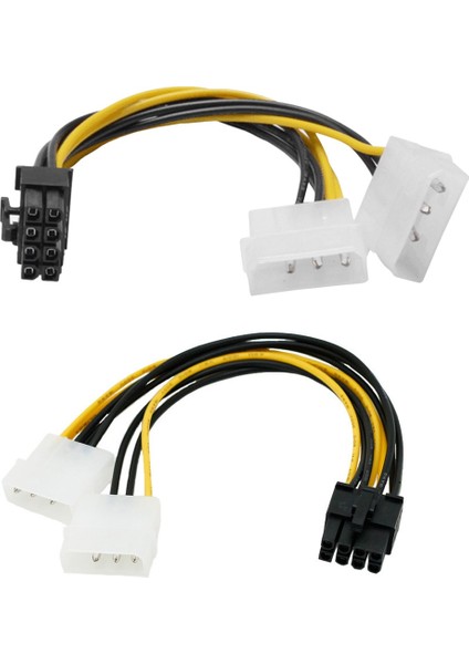 6 Inç 2 x Molex 4 Pin - 8-Pin Pcı Express Ekran Kartı Pci-E Atx Psu Güç Dönüştürücü Kablosu - Molex - Pcie 8 Pin Adaptör (Yurt Dışından)